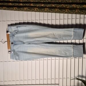Light Blue Denim Jeans Skinny Cuff